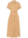 Max Mara Agoraio Cotton Poplin Shirt Dress In Neutral