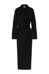 Max Mara Cotton Dress With Cut-out Design And Ruched Detail In Black
