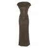 Max Mara Lurex-detail Dress In Brown