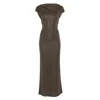 Max Mara Lurex-detail Dress In Brown