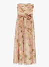 Max Mara Fancy Organza Bustier Dress In Beige