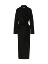 Max Mara Cotton Dress With Cut-out Design And Ruched Detail In Black