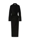 Max Mara Cotton Dress With Cut-out Design And Ruched Detail In Black