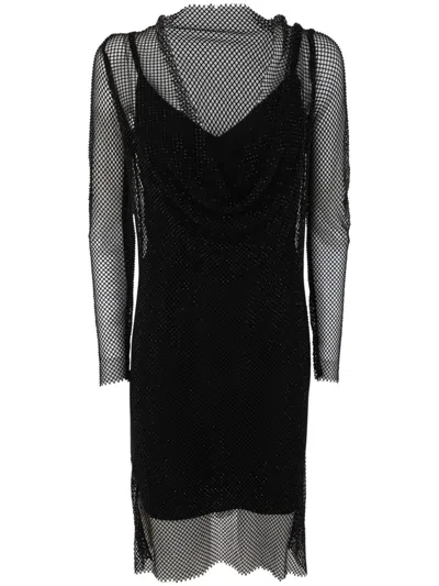 Max Mara Vezzo Mini Dress With Strass In Black