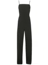 Max Mara Cady Jumpsuit With Satin Panel And Tie Detail In Black