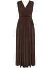 Max Mara Walter Stretch Jersey Long Dress In Brown