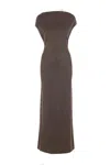 Max Mara Eschimo Pen-back Maxi Dress In Brown