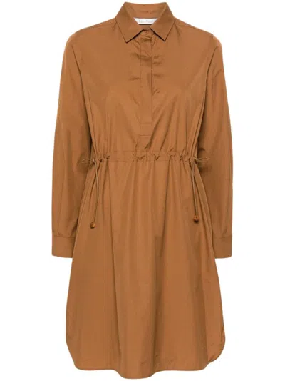 Max Mara Dresses In Leather Brown