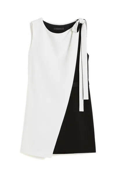 Max Mara Round Neck Sleeveless Dress In White