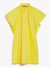 Max Mara Poplin Mini Dress With Flounce In Yellow