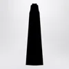 Max Mara Long Velvet Halter Neck Dress With Back Chain Detail In Yellow