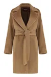 Max Mara Studio Dressing Gown In Beaver Wool In Multi