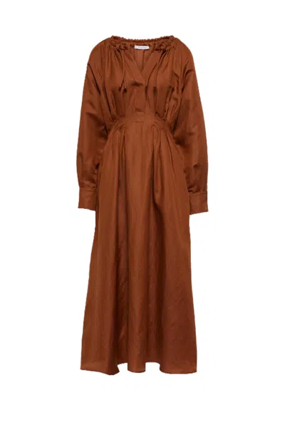 Max Mara Drina Midi Dress In Brown