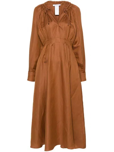 Max Mara Drina Dress In Brown