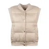 Max Mara Drip-proof Technical Canvas Crop Vest Sand In Neutral