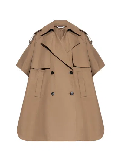 Max Mara Drip-resistant Gabardine Cape In Brown