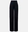Max Mara Midnight Blue Stretch Cotton Orche Wide-leg Pant