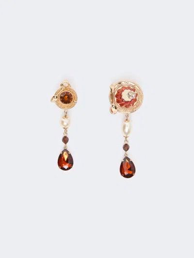 Max Mara Drop Pendant Earrings In Gold