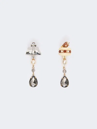 Max Mara Drop Pendant Earrings In Silver