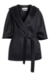 Max Mara Duccio Belted Cashmere Double Face Wrap Cape In Ultramarine