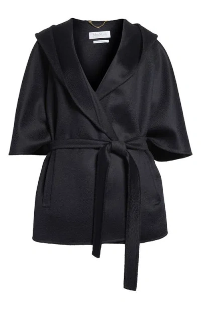 Max Mara Duccio Belted Cashmere Double Face Wrap Cape In Ultramarine