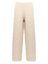 Max Mara Ragtime Ribbed-trim Wide-leg High-rise Wool-knit Trousers In Neutral