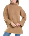 Max Mara Dula Oversized Rib Knit Wool Turtleneck In Brown