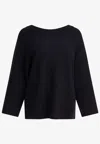 Max Mara Wool And Viscose Pullover With Raglan Sleeves In Blue