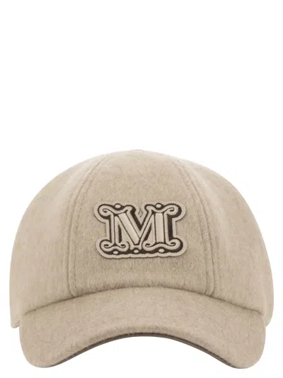 Max Mara Durante Cashmere Baseball Cap In Sand