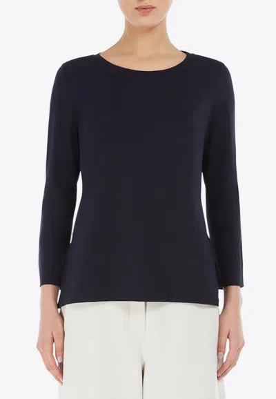Max Mara Durata Boat-neck Top In Blue
