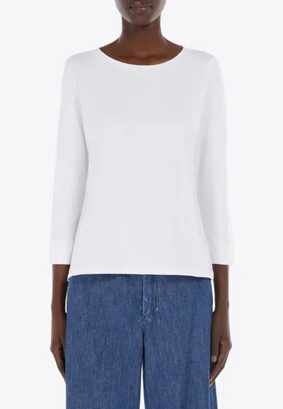 Max Mara Durata Boat-neck Top In White