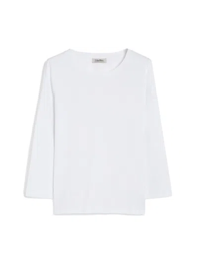 Max Mara Durata Jersey Boat-neck T-shirt In Optical White
