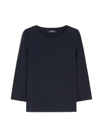Max Mara Durata Jersey Boat-neck T-shirt In Ultramarine