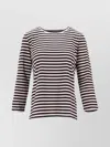 Max Mara Blackwhite Long Sleeve Striped T-shirt In Multi