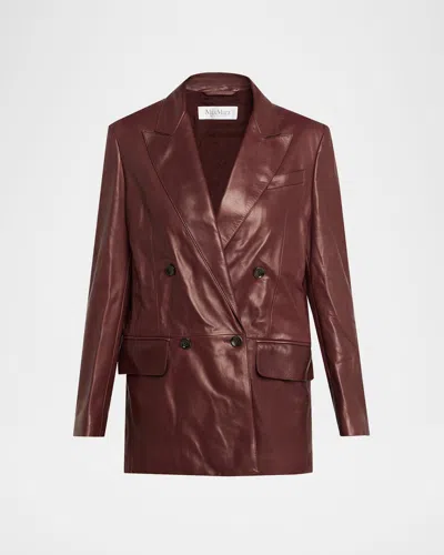 MAX MARA DUSE LEATHER DOUBLE-BREASTED JACKET