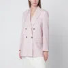 Max Mara Ombrosa Double Breasted Wool Blazer Jackets Rose In Pink