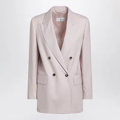 Max Mara Ombrosa Double Breasted Wool Blazer Jackets Rose In Purple