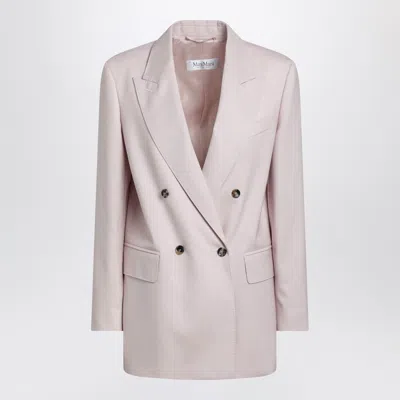 Max Mara Dusty Beige Doublebreasted Woolblend Jacket In Pink