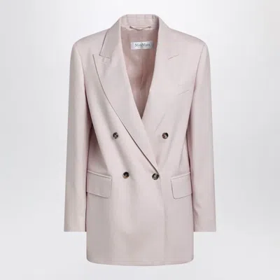 Max Mara Dusty Beige Double-breasted Wool-blend Jacket In Pink