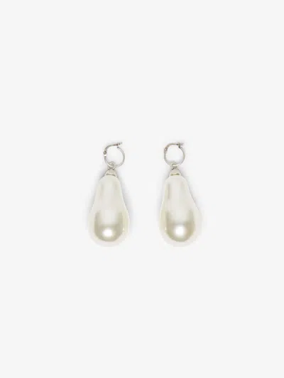 Max Mara Earrings With Baroque Pearl In Silver