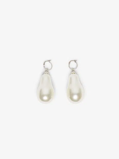 Max Mara Earrings With Baroque Pearl In Metallic