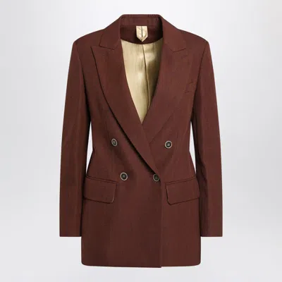 Max Mara Earth-tone Jacket In Grain De Poudre In Burgundy