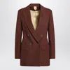 Max Mara Earth-tone Jacket In Wool Grain De Poudre In Brown