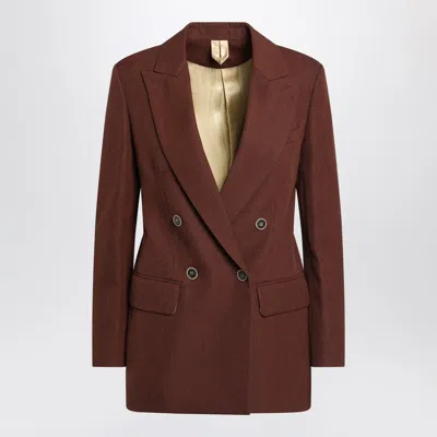 Max Mara Earth-tone Jacket In Wool Grain De Poudre In Brown