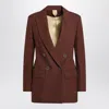 Max Mara Earth-tone Jacket In Wool Grain De Poudre In Brown