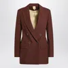Max Mara Earth Tone Jacket In Wool Grain De Poudre In Orange