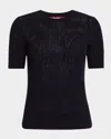 Max Mara Ebbri Crewneck Mesh-knit Sweater In Navy