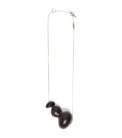 Max Mara Ebony Pendant Necklace In Brown