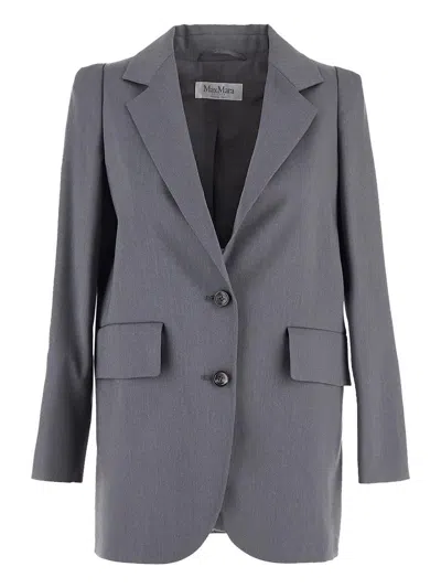 Max Mara Ebridi Long-sleeved Jacket In Grey
