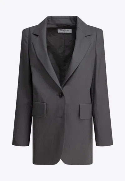 Max Mara Ebridi Single-breasted Wool Blazer In Gray